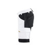 BLAKLADER 1773 Painter Regular Fit Short White / Black (Men) in 2-Way Stretch PolyCotton (2-way stretch; Stretch panels) – alternate side view; Holster Pockets false, Stretch true