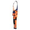 BLAKLADER 2626 High Vis Relaxed Fit Bib Overall Orange / Navy blue (Men) in Polyester with Holster Pockets and Kneepad Pockets – alternate side view; Application Hi-Vis, Holster Pockets true, Features 4-way stretch; CORDURA® reinforced tool pockets;…