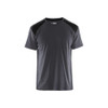 BLAKLADER 3379 Short Sleeve T-Shirt Mid Grey / Black (Men) in Cotton Single Jersey 180 gsm – product display image; Holster Pockets false, Features 100% cotton