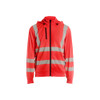 BLAKLADER 3573 High Vis Sweater Hi-Vis Red (Men) in Pique Fleece – product display image; Features Soft, brushed inner; Wide reflectors