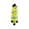 BLAKLADER 3461 Multinorm Sweater Hi-Vis Yellow / Navy Blue (Men) in Inherent Flame-Resistant Fleece – alternate side view; Features Inherent flame resistant; Antistatic quality; Soft, brushed inner; Metal free