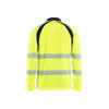 BLAKLADER 3598 High Vis Polo Shirt Hi-Vis Yellow / Black (Men) in UV-Protective Moisture-Wicking Polyester Birdseye Knit – front view; Features Functional knitted; Moisture wicking; UV protected; Wide reflectors