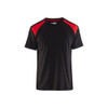 BLAKLADER 3379 Short Sleeve T-Shirt Black / Red (Men) in Cotton Single Jersey 180 gsm – product display image; Holster Pockets false, Features 100% cotton