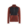 BLAKLADER 3548 Sweater Burned Red / Black (Men) in Polyester Fleece – product display image; Features Soft, brushed inner; Reflective details