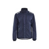 BLAKLADER 4447 Flame Resistant Softshell Jacket Navy Blue (Men) in Flame Resistant 3-Layer Softshell – product display image; Features 3-layer softshell; Inherent flame resistant; Arc rating APC 2; Wind- and waterproof material