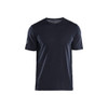 BLAKLADER 3536 T-Shirt Dark Navy Blue (Men) in Merino Wool – product display image; Features Moisture wicking; Merino wool; Naturally antibacterial; Body-hugging fit