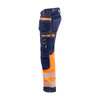 BLAKLADER 1794 High Vis Trouser Navy blue / Orange (Men) in Heavyweight Cotton Twill 370 gsm with Holster Pockets and Kneepad Pockets – alternate side view; Application Craftsman, Holster Pockets true