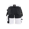 BLAKLADER 7233 Painter Regular Fit Short White / Black (Women) in 2-Way Stretch PolyCotton with Holster Pockets – front view; Holster Pockets true, Kneepad Pockets false