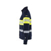 BLAKLADER 3462 Multinorm Sweater Navy Blue / Hi-Vis Yellow (Men) in Inherent Flame-Resistant Fleece – alternate side view; Features Inherent flame resistant; Antistatic quality; Soft, brushed inner; Metal free