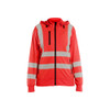 BLAKLADER 3574 High Vis Sweater Hi-Vis Red (Women) in Pique Fleece – product display image; Features Soft, brushed inner; Wide reflectors