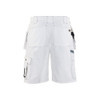 BLAKLADER 1536 Painter Relaxed Fit Short White (Men) in Cotton Twill 320 gsm with Holster Pockets (Loose fit; Tool pockets) – front view; Holster Pockets true, Kneepad Pockets false