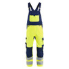 BLAKLADER 2663 High Vis Regular Fit Bib Overall Hi-Vis Yellow / Navy Blue (Men) in Cotton with Kneepad Pockets – product display image; Holster Pockets false, Kneepad Pockets true, Features CORDURA® reinforced knee pad pockets; Water repellent; Pre-…
