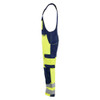 BLAKLADER 2663 High Vis Regular Fit Bib Overall Hi-Vis Yellow / Navy Blue (Men) in Cotton with Kneepad Pockets – alternate side view; Holster Pockets false, Kneepad Pockets true, Features CORDURA® reinforced knee pad pockets; Water repellent; Pre-be…