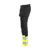 BLAKLADER 1130 High Vis Trouser Black / Hi-Vis Yellow in 2-Way Stretch CORDURA Cotton Twill with Holster Pockets and Kneepad Pockets – alternate side view; Holster Pockets true, Stretch false