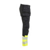 BLAKLADER 1130 High Vis Trouser Black / Hi-Vis Yellow in 2-Way Stretch CORDURA Cotton Twill with Holster Pockets and Kneepad Pockets – side view; Holster Pockets true, Stretch false