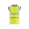 BLAKLADER 3575 High Vis Accessory Hi-Vis Yellow / Navy Blue – product display image; UV-Protective Moisture-Wicking Polyester Birdseye Knit, Features Functional knitted; Moisture wicking; Loose fit; UV protected, Gender Men