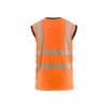 BLAKLADER 3575 High Vis Accessory Orange / Navy blue – front view; UV-Protective Moisture-Wicking Polyester Birdseye Knit, Application Hi-Vis, Features Functional knitted; Moisture wicking; Loose fit; UV protected, Gender Men