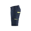 BLAKLADER 1499 Service Short Dark Navy Blue / Hi-Vis Yellow (Men) in PolyCotton Ripstop 250 gsm – alternate side view; Holster Pockets false