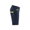 BLAKLADER 1499 Service Relaxed Fit Short Dark Navy Blue / Hi-Vis Yellow (Men) in PolyCotton Ripstop 250 gsm – side view; Holster Pockets false, Stretch true