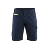 BLAKLADER 1499 Service Relaxed Fit Short Dark Navy Blue / Hi-Vis Yellow (Men) in PolyCotton Ripstop 250 gsm – product display image; Holster Pockets false, Stretch true