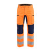 BLAKLADER 1588 Multinorm Trouser Orange / Navy blue (Men) in Inherent Flame-Resistant Double Weave with Kneepad Pockets – product display image; Holster Pockets false, Kneepad Pockets true