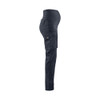BLAKLADER 7101 Service Regular Fit Trouser Dark Navy Blue (Women) in Stretch PolyCotton Twill with Kneepad Pockets – side view; Holster Pockets false, Kneepad Pockets true, Features 2-way stretch; Stretch panels; Pre-bent legs