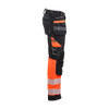 BLAKLADER 1794 High Vis Regular Fit Trouser Black / Hi-Vis Red (Men) in Heavyweight Cotton Twill with Holster Pockets and Kneepad Pockets – side view; Application Craftsman, Holster Pockets true, Features Stretch panels; CORDURA® stretch reinforced…