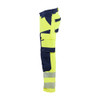 BLAKLADER 1124 High Vis Trouser Hi-Vis Yellow / Navy Blue (Men) in Polyester with Holster Pockets and Kneepad Pockets – alternate side view; Holster Pockets true, Features 4-way stretch; CORDURA® reinforced knee pad pockets; Pre-bent legs; Reinforce…