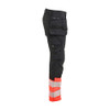 BLAKLADER 1130 High Vis Trouser Black / Hi-Vis Red in 2-Way Stretch CORDURA Cotton Twill with Holster Pockets and Kneepad Pockets – side view; Holster Pockets true, Stretch false