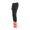BLAKLADER 1130 High Vis Trouser Black / Hi-Vis Red in 2-Way Stretch CORDURA Cotton Twill with Holster Pockets and Kneepad Pockets – alternate side view; Holster Pockets true, Stretch false