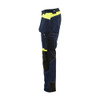 BLAKLADER 1555 Craftsman Trouser Dark Navy Blue / Hi-Vis Yellow (Men) in Durable PolyCotton Twill 300 gsm with Holster Pockets and Kneepad Pockets – alternate side view; Holster Pockets true, Stretch false