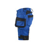 BLAKLADER 7133 Craftsman Regular Fit Short Cornflower Blue / Black (Women) in 2-Way Stretch PolyCotton with Holster Pockets (2-way stretch; Stretch panels; CORDURA® reinforced tool pockets) – alternate side view; Holster Pockets true, Kneepad Pocket…