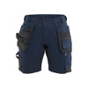 BLAKLADER 7133 Craftsman Regular Fit Short Dark Navy Blue (Women) in 2-Way Stretch PolyCotton with Holster Pockets (2-way stretch; Stretch panels; CORDURA® reinforced tool pockets) – product display image; Holster Pockets true, Kneepad Pockets false