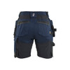 BLAKLADER 7133 Craftsman Regular Fit Short Dark Navy Blue (Women) in 2-Way Stretch PolyCotton with Holster Pockets (2-way stretch; Stretch panels; CORDURA® reinforced tool pockets) – front view; Holster Pockets true, Kneepad Pockets false