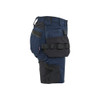 BLAKLADER 7133 Craftsman Regular Fit Short Dark Navy Blue (Women) in 2-Way Stretch PolyCotton with Holster Pockets (2-way stretch; Stretch panels; CORDURA® reinforced tool pockets) – side view; Holster Pockets true, Kneepad Pockets false