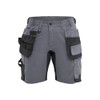 BLAKLADER 7133 Craftsman Regular Fit Short Mid Grey (Women) in 2-Way Stretch PolyCotton with Holster Pockets (2-way stretch; Stretch panels; CORDURA® reinforced tool pockets) – product display image; Holster Pockets true, Kneepad Pockets false