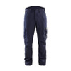 BLAKLADER 1417 Trouser Navy Blue in Inherent Flame-Resistant Ripstop with Kneepad Pockets – product display image; Holster Pockets false, Kneepad Pockets true