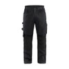 BLAKLADER 1556 Craftsman Trouser Black (Men) in Lightweight Cotton Canvas 270 gsm with Kneepad Pockets – product display image; Holster Pockets false, Kneepad Pockets true