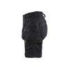 BLAKLADER 7133 Craftsman Regular Fit Short Black (Women) in 2-Way Stretch PolyCotton with Holster Pockets (2-way stretch; Stretch panels; CORDURA® reinforced tool pockets) – alternate side view; Holster Pockets true, Kneepad Pockets false