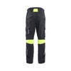 BLAKLADER 1417 Regular Fit Trouser Black / Hi-Vis Yellow (Men) in Inherent Flame-Resistant Ripstop with Kneepad Pockets – front view; Holster Pockets false, Kneepad Pockets true, Features Inherent flame resistant; Antistatic quality; Water repellent…