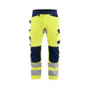 BLAKLADER 1703 High Vis Trouser Hi-Vis Yellow / Navy Blue in Cotton with Kneepad Pockets – product display image; Holster Pockets false, Kneepad Pockets true