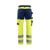 BLAKLADER 1703 High Vis Trouser Hi-Vis Yellow / Navy Blue in Cotton with Kneepad Pockets – front view; Holster Pockets false, Kneepad Pockets true
