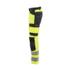 BLAKLADER 1703 High Vis Regular Fit Trouser Hi-Vis Yellow / Black (Men) in Cotton with Kneepad Pockets – alternate side view; Holster Pockets false, Kneepad Pockets true, Features CORDURA® reinforced knee pad pockets; Water repellent; Pre-bent legs;…