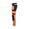 BLAKLADER 1703 High Vis Regular Fit Trouser Orange / Navy blue (Men) in Cotton with Kneepad Pockets – alternate side view; Application Hi-Vis, Holster Pockets false, Kneepad Pockets true, Features CORDURA® reinforced knee pad pockets; Water repellen…