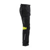 BLAKLADER 1418 Craftsman Trouser Black / Hi-Vis Yellow in Inherent Flame-Resistant Ripstop with Holster Pockets and Kneepad Pockets – side view; Holster Pockets true, Stretch false