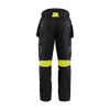 BLAKLADER 1418 Craftsman Trouser Black / Hi-Vis Yellow (Men) in Inherent Flame-Resistant Ripstop with Holster Pockets and Kneepad Pockets – front view; Holster Pockets true, Stretch false, Features Inherent flame resistant; PFAS free; Raised waist a…
