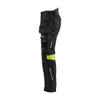 BLAKLADER 1418 Craftsman Trouser Black / Hi-Vis Yellow (Men) in Inherent Flame-Resistant Ripstop with Holster Pockets and Kneepad Pockets – alternate side view; Holster Pockets true, Stretch false, Features Inherent flame resistant; PFAS free; Raise…