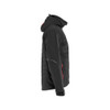 BLAKLADER 4743 Jacket Black / Red (Men) in Waterproof 4-Way Stretch Softshell – side view; Features 3-layer softshell; Breathable; Detachable hood; Half lined, Stretch true