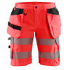 Work hi vis yellow Shorts with CORDURA® reinforced tool pockets and ruler pocket