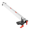 The quick and easy attachment to the rear table profile allows the stop to be set up in no time. The two clamping levers make it easy to move the stop rail.